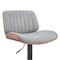 Armen Living Brock Adjustable Gray Faux Leather and Walnut Wood with Black Finish Bar Stool LCBCBAWABLGR - alternate 8